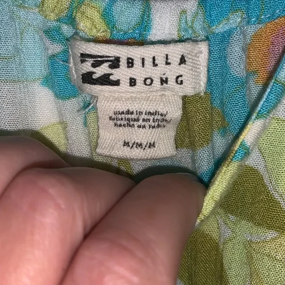 Billabong vintage Sundress with Puff Sleeves size med - Picture 7 of 9